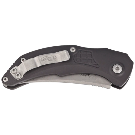 Microtech Brachial Black Aluminum, Apocalyptic by Bastinelli and Tony Marfione switchblade (268A-10AP)
