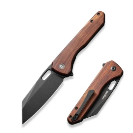 Civivi Knife Nugz Guibourtia Wood, Black Stonewasahed 14C28N by Matthew Wehrwein (C23060-3)