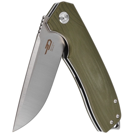 Bestech Knife Lion Army Green G10, Stonewashed/Satin D2 (BG01B)