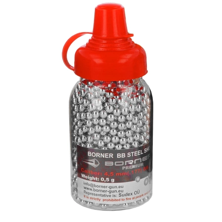 Zestaw 2x Śrut BBs Borner Premium 4.5 mm + 10 kapsuł, 1500 szt.