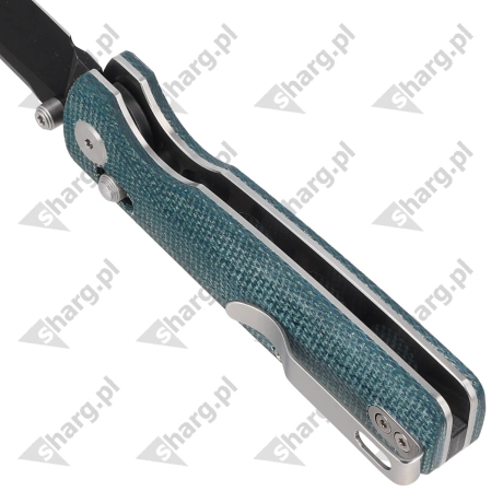 Bestech Slasher Knife Blue Micarta, Black Stonewashed D2 (BG43C-2)