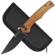 Sencut Crowley Guibourtia Wood, Black Stonewashed D2 knife (S21012-5)