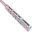 Third Decor Habitat Balisong Rainbow Stainless Steel, Rainbow 420 Butterfly Knife (K2450)