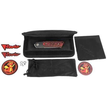 Reate Tribute Titanium/Zirconium/Lava Flow Fat Carbon, Hand Satin M390 (TBT.LAF.SAT)