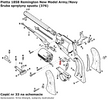 Śruba sprężyny spustu Pietta 1851 Colt, 1858 Remington, 1862 Spiller & Burr (376)
