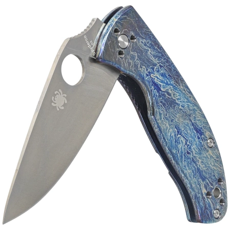 Spyderco Tenacious R.I.L. Knife Disarray Titanium, Satin D2 by Eric Glesser (C122TIBLD2P)