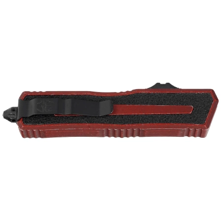 Microtech Scarab II Gen III S/E OTF Knife Weathered Crimson Aluminum, Weathered Crimson M390MK by Tony Marfione (1278-1WCN)