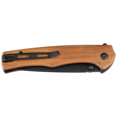 Sencut Crowley Guibourtia Wood, Black Stonewashed D2 knife (S21012-5)