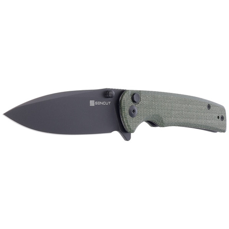 Sencut Knife Sachse Green Micarta, Black Stonewashed 9Cr18MoV (S21007-2)
