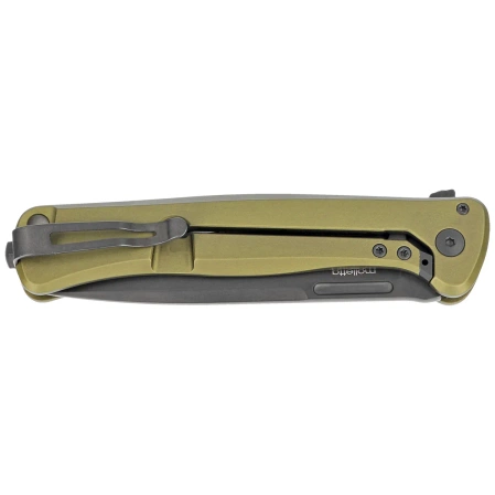 LionSteel Skinny Knife Green Aluminum/Green Canvas Micarta, Old Black MagnaCut by Molletta (SK01A GB)