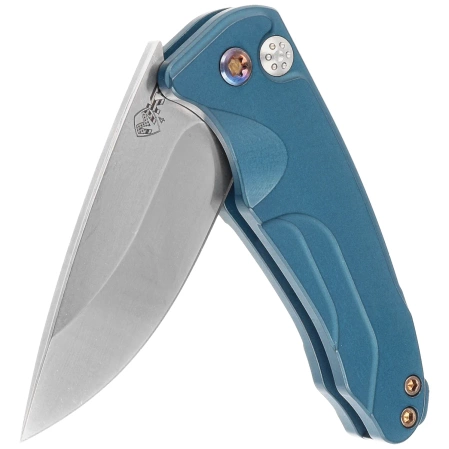 Nóż składany Medford Smooth Criminal Tumbled Blade, Blue Handle, Flamed HW/Clip, S45VN (MK0394TQ-44AU-TFCF-Q4)