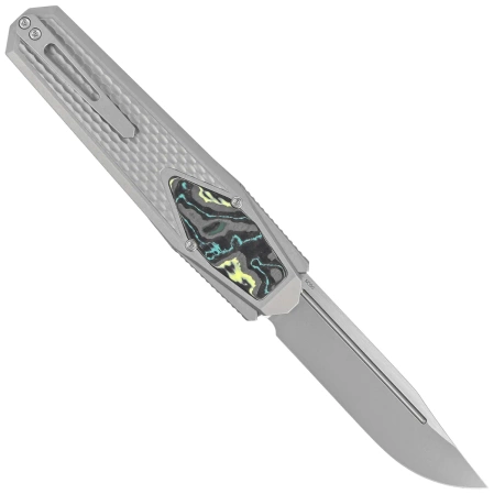 Nóż grawitacyjny Remette Swordfish Titanium / Yellow Green Carbon Fiber, Pearlescent M390 (ZL101A2)