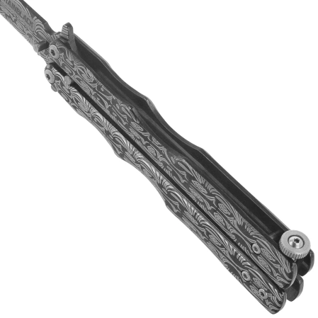 Nóż składany motylek Martinez Albainox Rainblack Balisong Printed Steel, Printed 3Cr13Mov (02281)