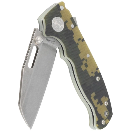 Demko AD20.5 Shark Foot Knife Digi Camo G10, Stonewashed CPM 3V by Andrew Demko (205-3V-SFDC)