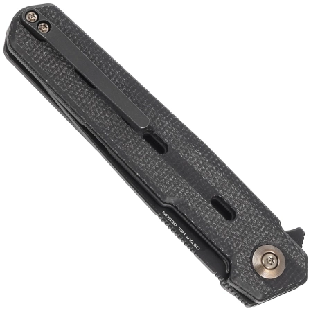 Nóż składany WE Knife Navo Black Canvas Micarta, Black Stonewashed CPM 20CV by Ostap Hel (WE22026-1)