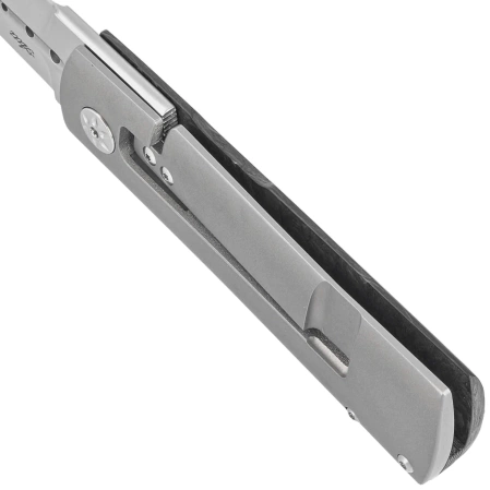 Maserin Daga Black/Silver FatCarbon, Satin Elmax by Attilio Morotti Knife (372/N)