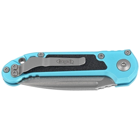 Microtech LUDT Gen III S/E Automatic Knife Turquoise Aluminum, Stonewashed P/S M390MK by Tony Marfione (1135-11TQ)