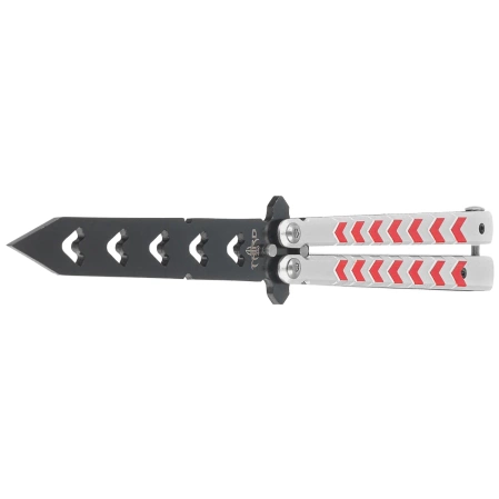 Nóż treningowy Third Decor Habitat Balisong White/Red Aluminium, Black 420 (K2813-2)