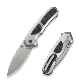Nóż składany WeKnife Corwyn Gray Titanium/Black-Pink Carbon Fiber, Stonewashed M390 (WE24088-2)