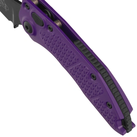 Microtech Stitch-A S/E Knife Purple Aluminum, Black M390 by Borka Blades and Tony Marfione (169-1PU)
