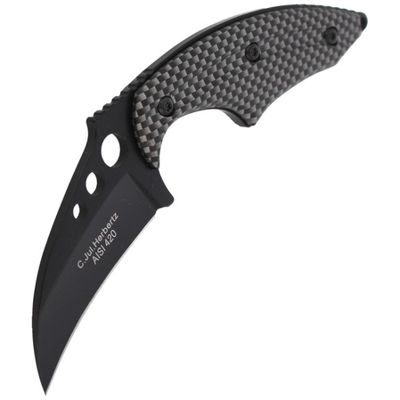 Herbertz Solingen Neck Knife Black / Grey Aluminium, Black Coating (575706)