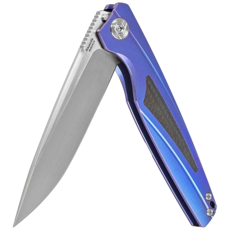 Nóż składany RikeKnife 803CH Blue Titanium/Carbon Fiber, Satin M390 by Richard Wu (RK803CH-B)