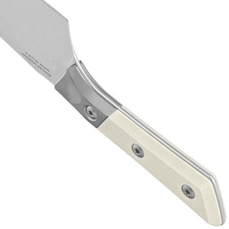 Microtech Santoku Knife 6" Titanium Bolster/Ivory G10, Stonewashed M390MK (3200B-10IV)