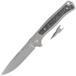 LionSteel Skinny Knife Grey Titanium/Carbon Fiber, Stonewashed MagnaCut by Molletta (SK01 GY)