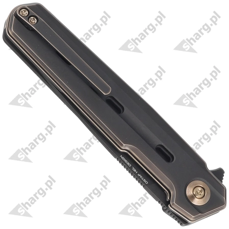 WE Knife Navo Bronze / Black Titanium, Black Stonewashed CPM 20CV by Ostap Hel (WE22026-3)