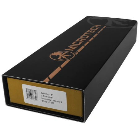 Microtech Santoku Knife 4.2" Ember G10, Stonewashed M390MK (3300-10EM)