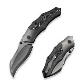 WeKnife Orc Boss Knife Gray Titanium/Aluminum Foil Carbon Fiber, Gray CPM 20CV by Grant Chambers (WE24042-3)