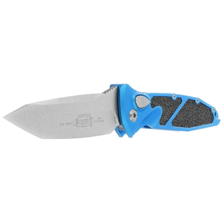 Microtech Socom Elite Auto T/E Automatic Knife Blue Aluminum, Stonewashed M390 by Tony Marfione (161A-10BL)
