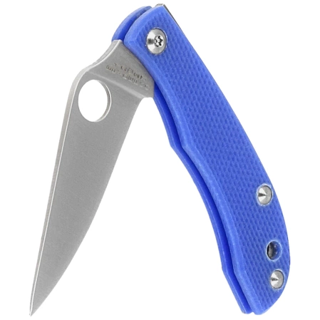 Spyderco Honeybee Knife Blue G10, Satin 12C27 (C137GBLP)