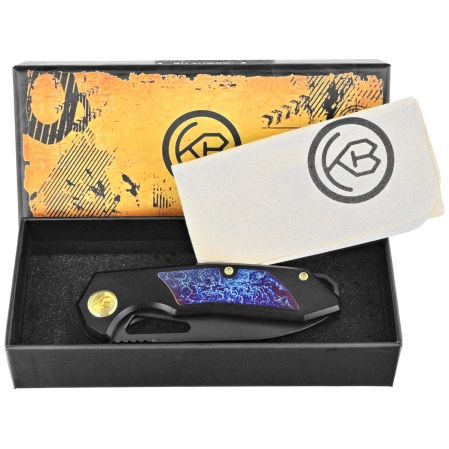 Kubey KB Knives Vagrant Black Titanium/Timascus, Black DLC CPM S35V by Maksim Tkachuk (KB284I)