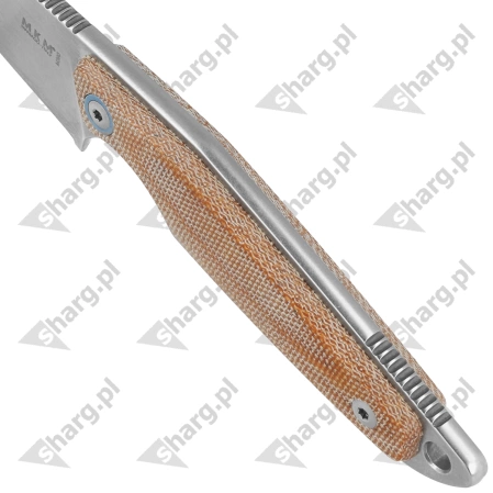 MKM Makro 2 Natural Canvas Micarta Knife, Stonewashed by Jesper Voxnæs (MKMA02-NC)