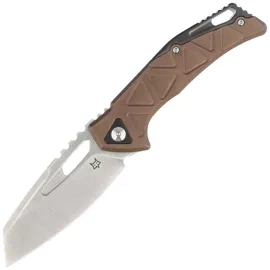 Fox Chronos Bronze Aluminum Knife, Black HW, Satin MagnaCut by Stefan Merk (FX-552 ALBR)