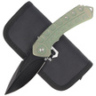 Bestech Buwaya Retro Green Titanium, Black Stonewashed M390 by Kombou Knife (BT2203D)