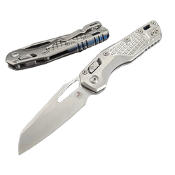 Microtech MSI S/E Ram-Lok Knife Marfione Select Frag Titanium, Blue HW, Stonewashed M390MK by Tony Marfione (210-10FRMS2)