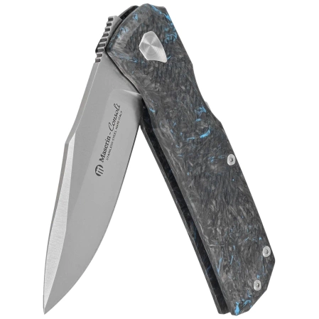 Nóż składany Maserin 502 Power Black/Blue FatCarbon, Satin N690 by Sergio Consoli (502/B)