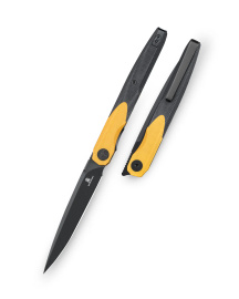 Bestechman Lanza Black/Yellow G10, Black Stonewashed 14C28N by Grzegorz Grabarski (BMK14F)