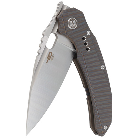 Bestech Exploit Tiger Texture Titanium, Satin CPM S35VN by Todd Knife and Tool (BT2005D)