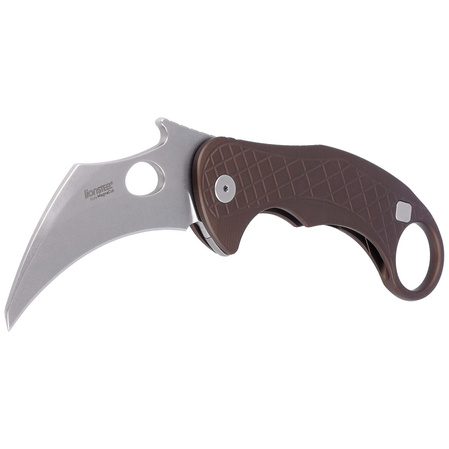 Nóż składany LionSteel L.E.One Karambit Earth Brown Aluminium, Stonewashed MagnaCut by Emerson Design (LE1 A ES)