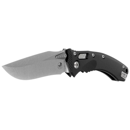 Microtech Amphibian Ram-Lok S/E Fluted Black Aluminium, Stonewashed M390MK by Tony Marfione (137RL-10FL)