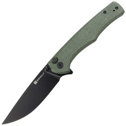 Sencut Crowley Green Micarta, Black Stonewashed D2 (S21012-3)