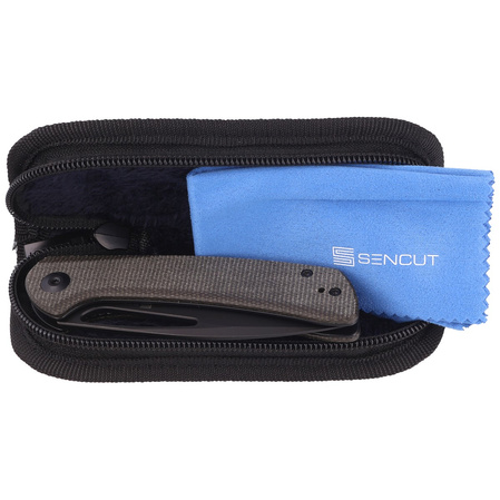 Sencut Knife Honoris Dark Green Micarta, Black Stonewashed 9Cr18MoV (SA07B)