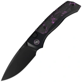 Remette RT-Steed Knife Black Titanium/Black-Pink Carbon Fiber, Black DLC M390 (RTWS-BY)