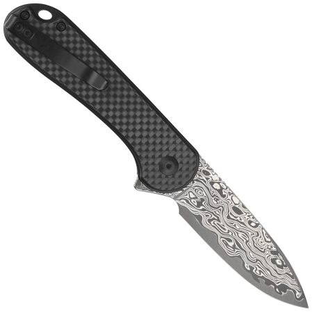 Civivi Button Lock Elementum II Knife Carbon Fiber/Black G10, Damascus (C18062PB-DS1)