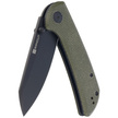 Sencut Knife Fritch Green Canvas Micarta, Black Stonewashed 9Cr18MoV (S22014-1)