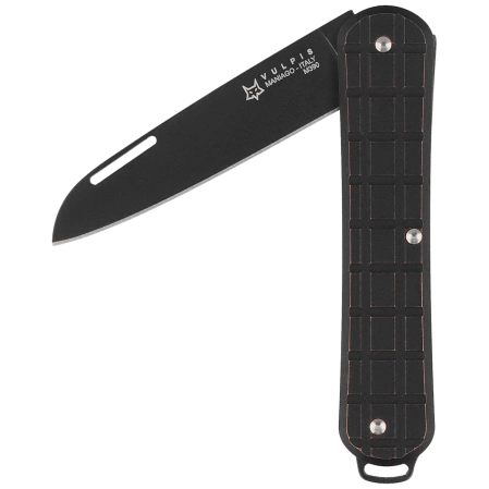 Fox Vulpis 130 LE No 013/250 Pocket Knife Grenade Pattern Black Copper, Black Stonewashed M390 (FX-VPGP130 COB)