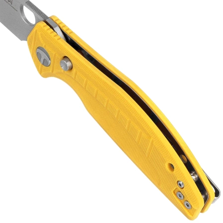 Bestechman Angry Owl Knife Yellow G10, Satin/Stonewashed D2 by Keanu Alfaro (BMK12A-1)